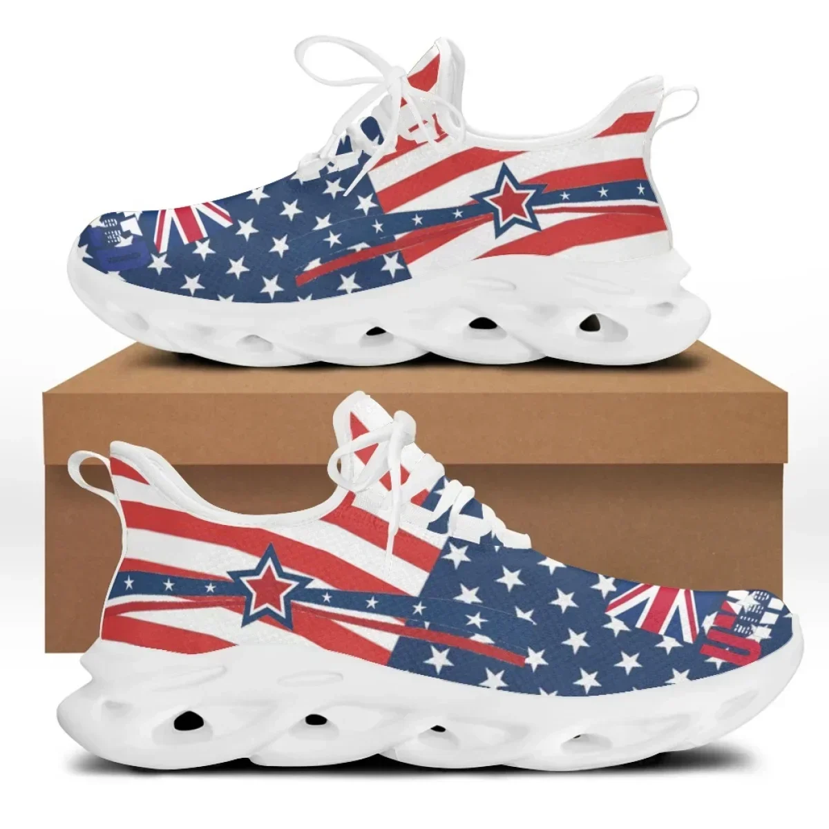 Men'S Shoes Liberty - รองเท้าผ้าใบพื้นเรียบลายธงชาติอเมริกันและเทพีเสรีภาพ รุ่น 7.4 สำหรับผู้หญิง รองเท้าผ้าใบเท่ๆ สำหรับผู้หญิง