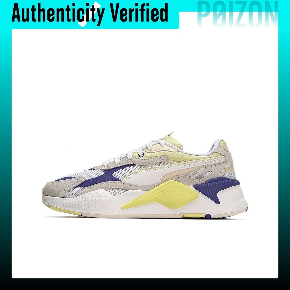 Puma Shoes Rs-X - รองเท้าลำลอง PUMA RS-X สำหรับผู้หญิง ทรงเตี้ย สีขาว/น้ำเงินม่วง