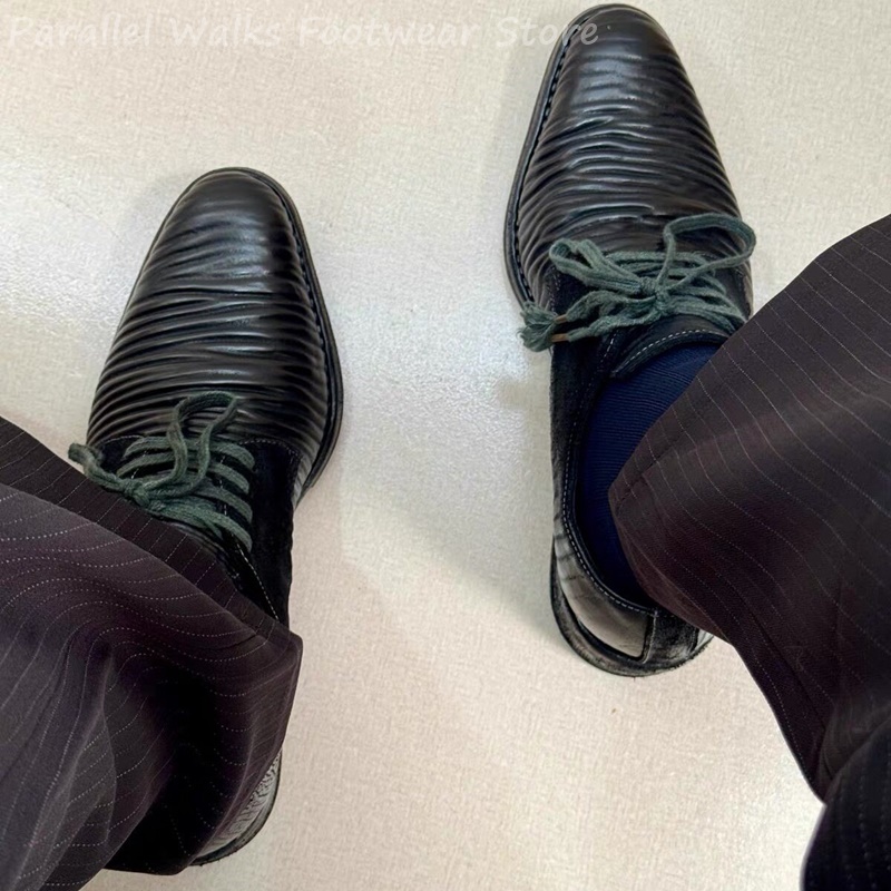 Men'S Shoes Smart - รองเท้าหนังผู้ชายทรงเดอร์บี้แบบมีจีบ รุ่นวินเทจ ผูกเชือก สไตล์อ็อกซ์ฟอร์ด รีโทร สมาร์ทแคชชวล