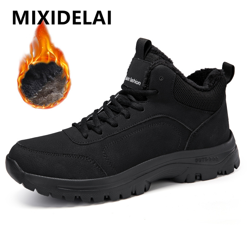 Men'S Shoes Hoka Sale - รองเท้าบูทผู้ชายสำหรับฤดูหนาว รองเท้าบูทหิมะบุขนนุ่มคุณภาพสูง รองเท้าผ้าใบกันลื่นสำหรับฤดูหนาว รองเท้าบูทข้อเท้าสำหรับเดินป่ากลางแจ้ง รองเท้าทำงาน