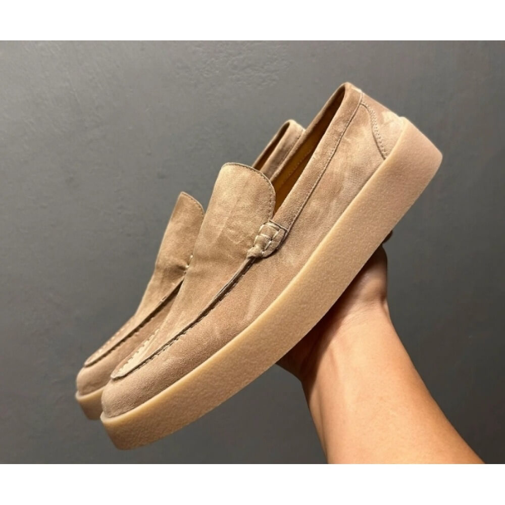 Men'S Shoes Smart - รองเท้าโลฟเฟอร์ส้นตึกหนังกลับสีเบจสุดหรู – สวมใส่สบายตลอดวันและเหมาะกับการแต่งกายแบบสมาร์ทแคชชวล