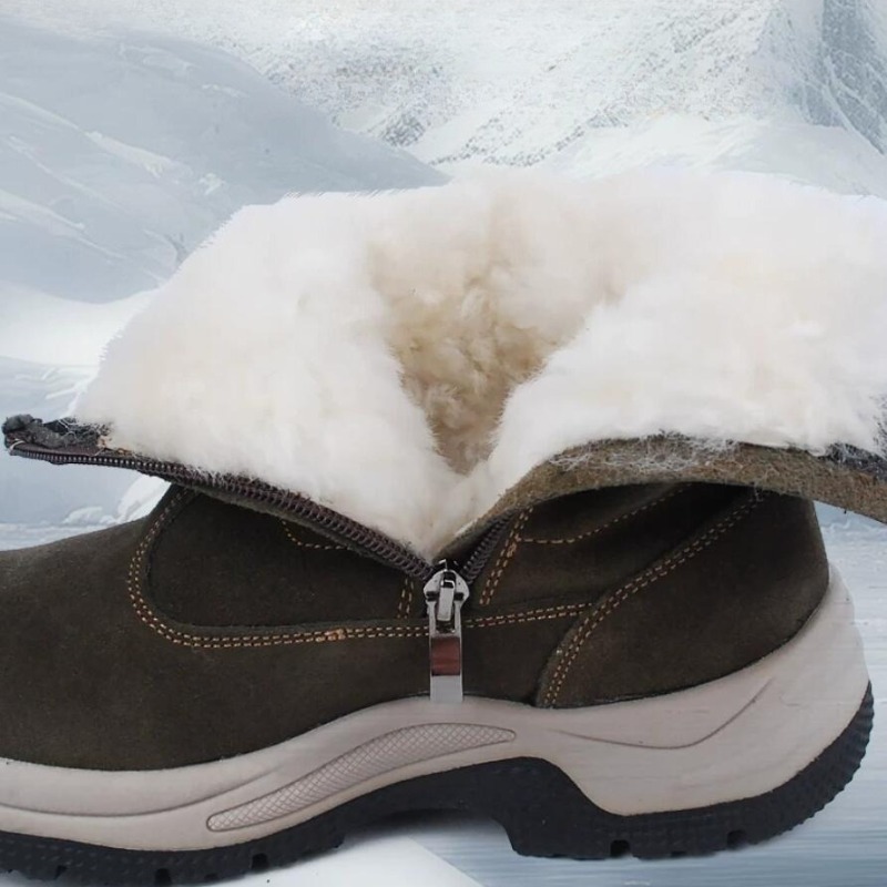 Men'S Shoes Hoka Sale - รองเท้าบูทหิมะลำลองกลางแจ้งรองเท้าผู้ชายหนาโซล ไฮท๊อปฤดูหนาวขนสัตว์หนาอบอุ่นกันน้ำกันลื่นรองเท้าผ้าฝ้ายชายสีน้ำตาล