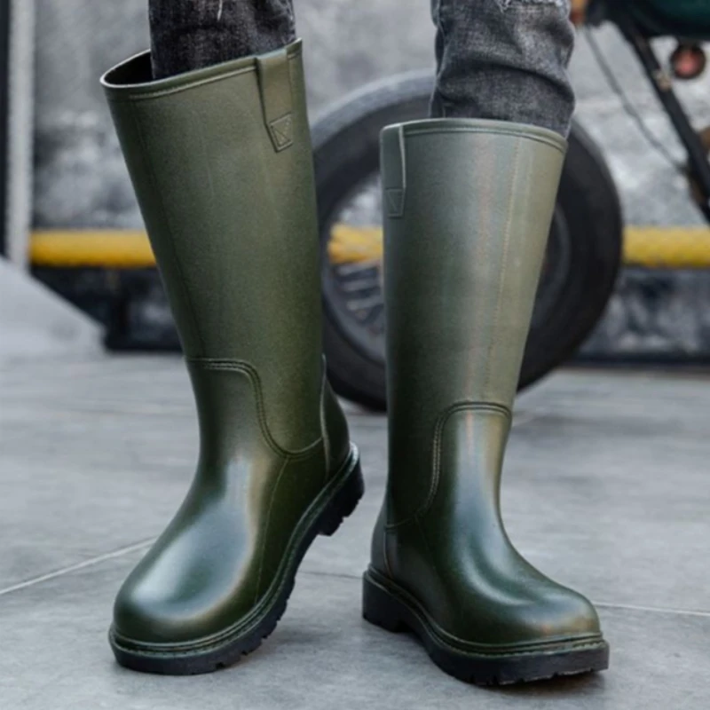 Men'S Shoes Water Resistant - รองเท้าบูทหน้าฝนสำหรับผู้ชายรองเท้าตกปลาหมากฝรั่งกันลื่นสำหรับผู้ชายรองเท้าสำหรับกลางแจ้งกันน้ำทนทานต่อการฉีกขาด