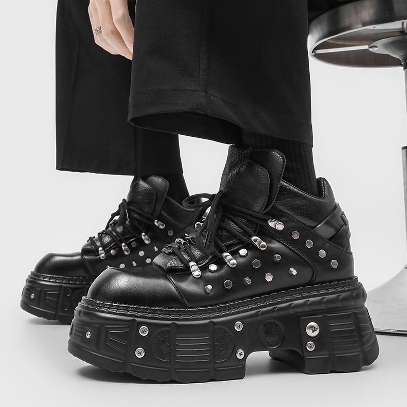รองเท้าบูทสไตล์โกธิคพังก์แบบให - Men'S Shoes With Height Increase บทวิจารณ์และราคา