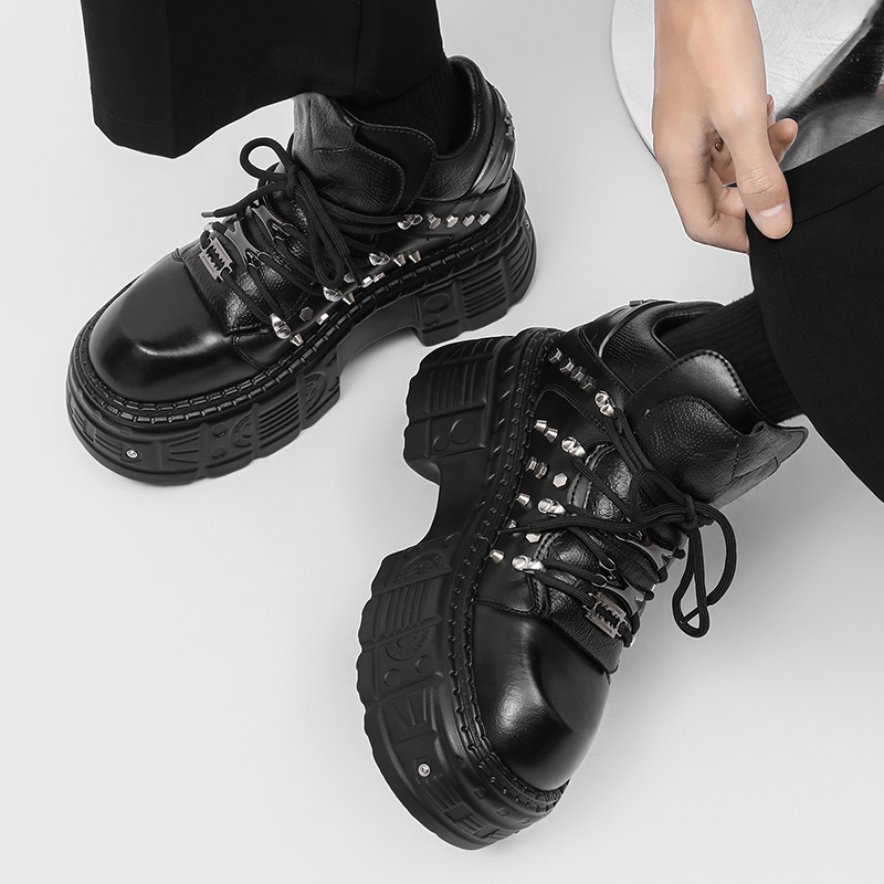 รองเท้าบูทสไตล์โกธิคพังก์แบบให - Men'S Shoes With Height Increase บทวิจารณ์และราคา