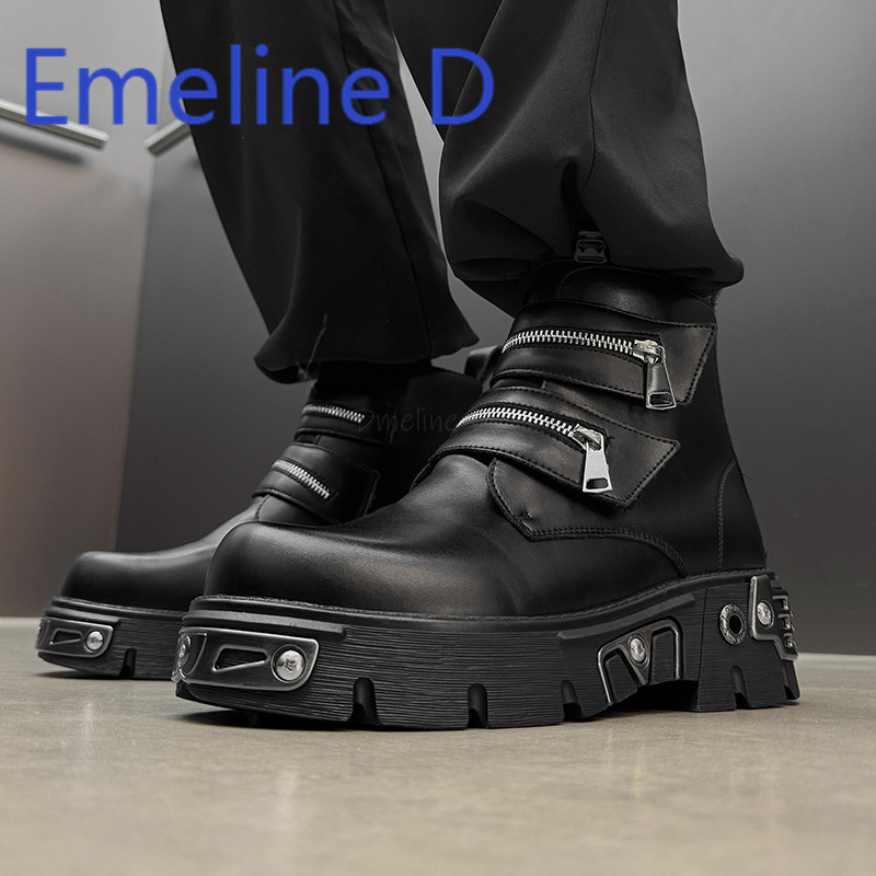 รองเท้าบูทสั้นทรงหุ้มข้อสไตล์ด - Men'S Shoes With Height Increase บทวิจารณ์และราคา