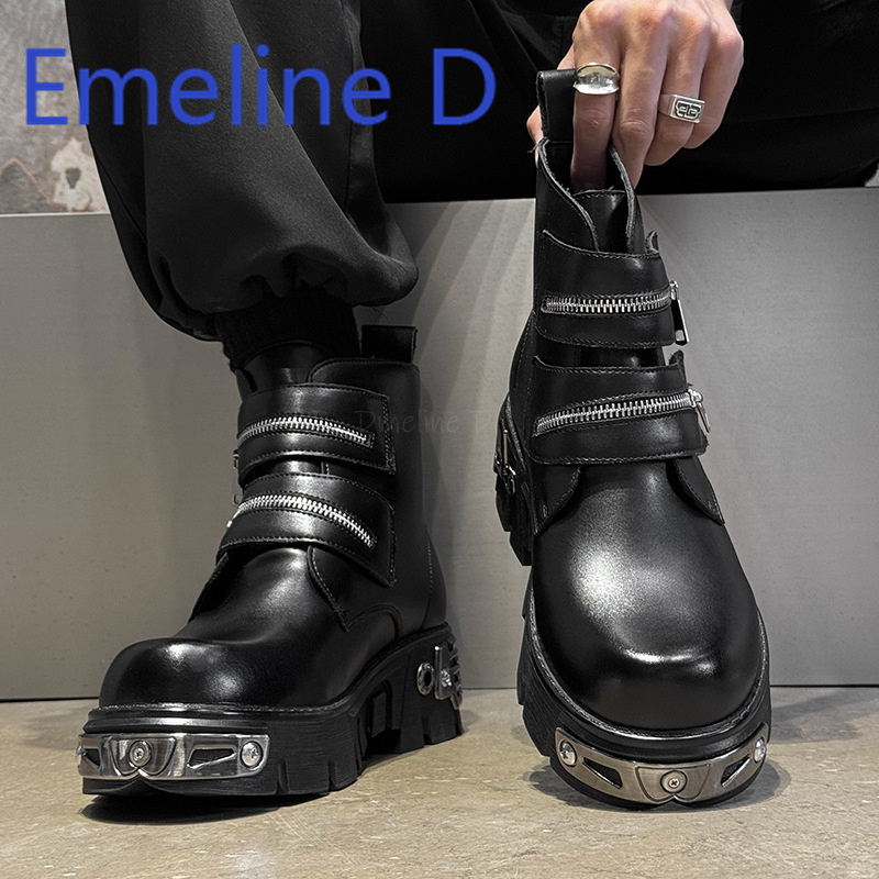 รองเท้าบูทสั้นทรงหุ้มข้อสไตล์ด - Men'S Shoes With Height Increase บทวิจารณ์และราคา