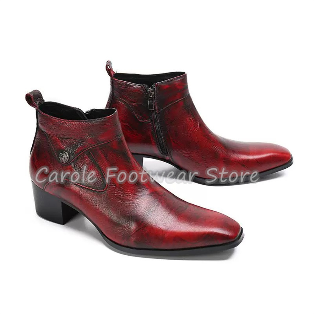 รองเท้าบูทข้อสั้นหนังแท้ทรงวิน - Men'S Shoes With Height Increase บทวิจารณ์และราคา