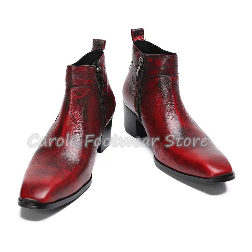 รองเท้าบูทข้อสั้นหนังแท้ทรงวิน - Men'S Shoes With Height Increase บทวิจารณ์และราคา
