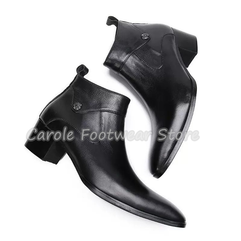 รองเท้าบูทข้อสั้นหนังแท้ทรงวิน - Men'S Shoes With Height Increase บทวิจารณ์และราคา
